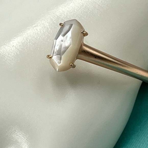 Kendra Scott Edie Rose Gold Ivory Mother of Pearl Cuff Adjustable Bracelet - Picture 4 of 16